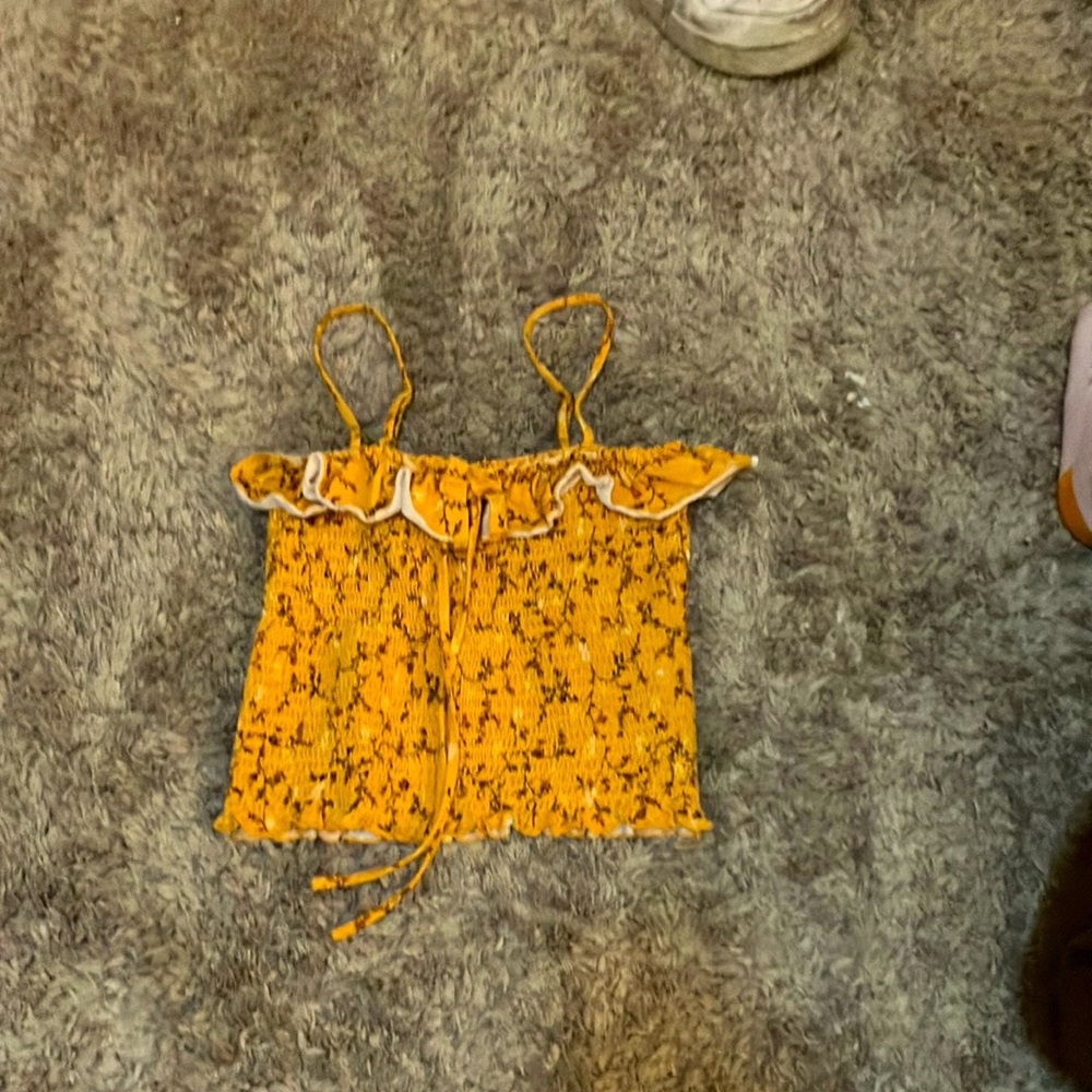 Summer orange tank crop top!